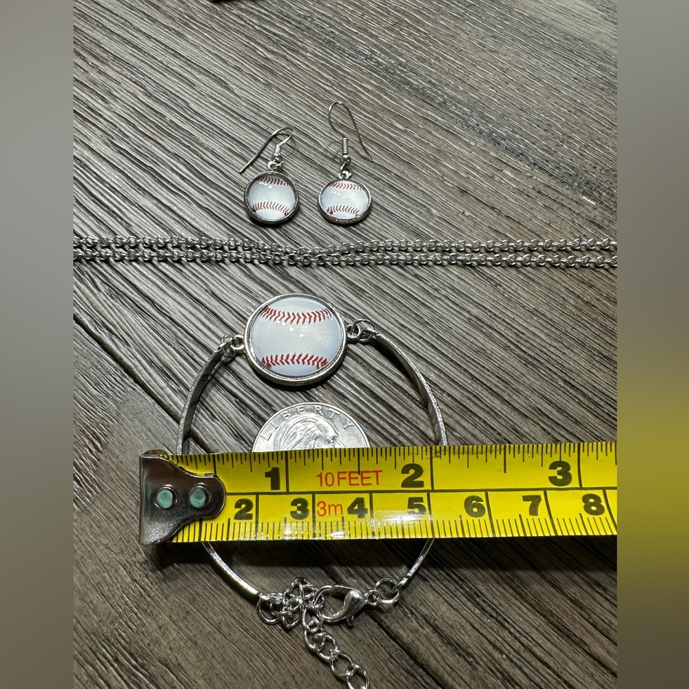 4 Piece Baseball Themed Jewelry Set - Picture 10 of 11